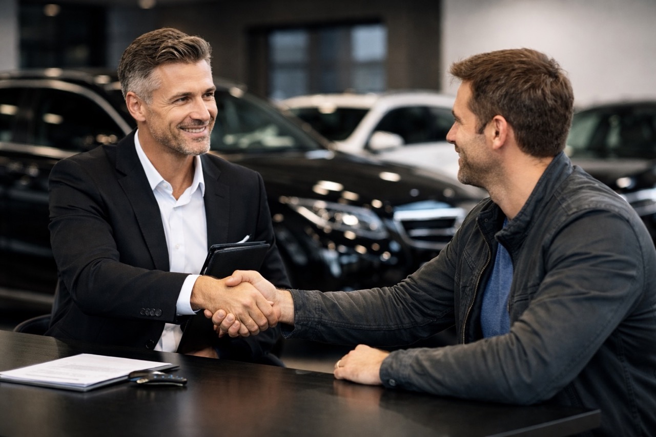 Handshake at the car dealership